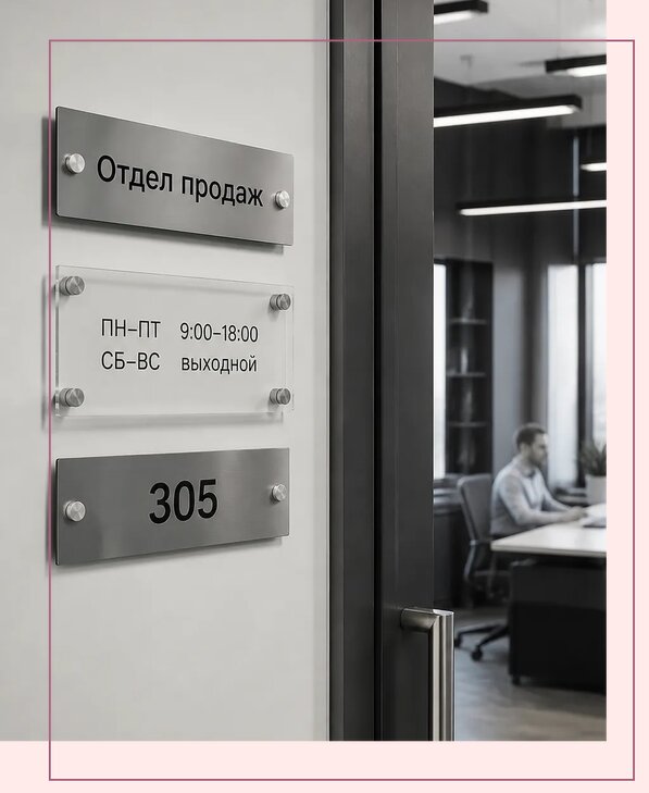 Офисные таблички на дверь в Озёрске по цене от 4970 р. | Аванза-Озр
